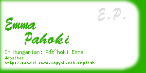 emma pahoki business card